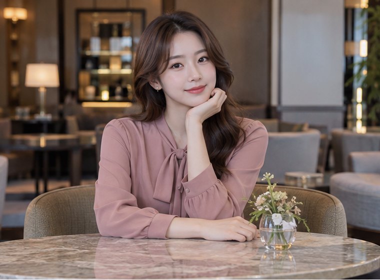 인계동 하루활력 움직임 관리 안내 카드의 서로 다른 20대 성인 한국 여성 모델