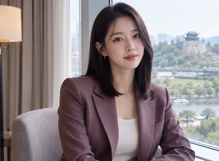 인계동 리듬회복 균형 관리 안내 카드의 서로 다른 20대 성인 한국 여성 모델