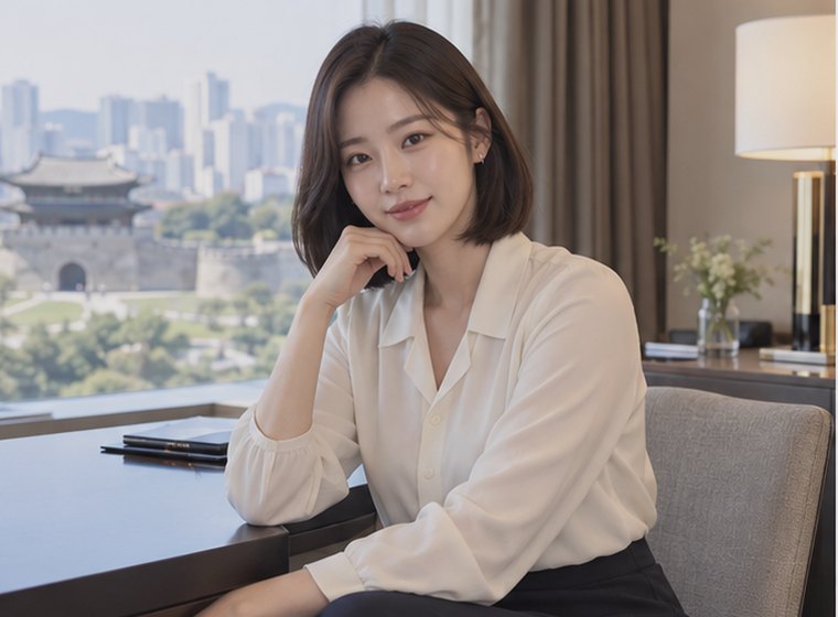 인계동 생활건강 회복 관리 안내 카드의 서로 다른 20대 성인 한국 여성 모델